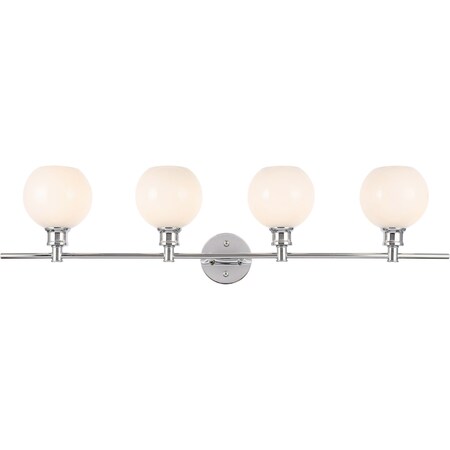 Collier 4 Light Chrome And Frosted White Glass Wall Sconce